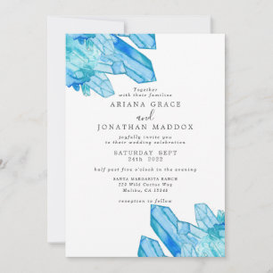 Faire-part de mariage moderne en cristal d'aquarel