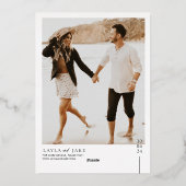 Faire-part de mariage moderne en feuille d'alumini (Verso)