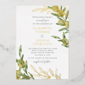 Faire-part de mariage moderne en feuille d'olive v (Recto)