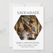 Faire-Part de Mariage Moderne en forme d'Hexagone (Devant)