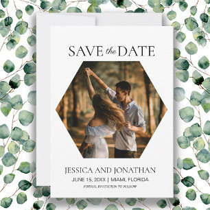 Faire-Part de Mariage Moderne en forme d'Hexagone 
