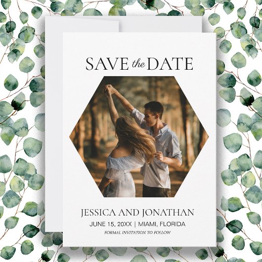 Faire-Part de Mariage Moderne en forme d'Hexagone