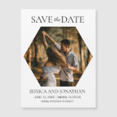 Faire-Part de Mariage Moderne en forme d'Hexagone (Devant)