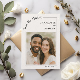 Faire-part de mariage moderne en ivoire luxe avec