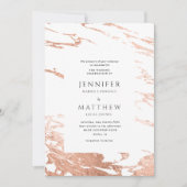 faire-part de mariage moderne en marbre doré rose (Devant)