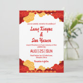 faire-part de mariage moderne en or chinois (Debout devant)