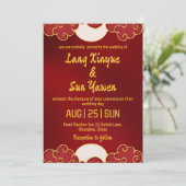 faire-part de mariage moderne en or chinois (Debout devant)
