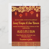 faire-part de mariage moderne en or chinois (Devant)