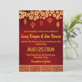 faire-part de mariage moderne en or chinois (Debout devant)