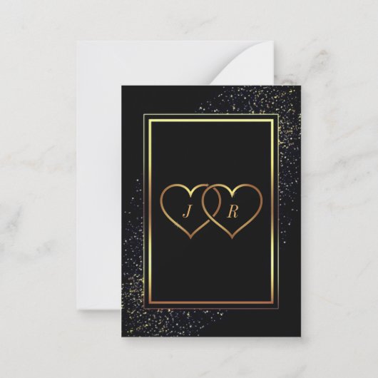 Faire-part de mariage moderne en or noir avec anne (Dos)