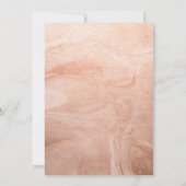 Faire-part de mariage moderne en or rose (Dos)