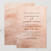 Faire-part de mariage moderne en or rose (Devant / Derrière)