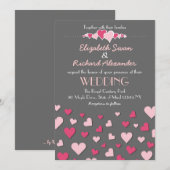 Faire-part de mariage moderne et chic gris rose (Devant / Derrière)