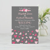 Faire-part de mariage moderne et chic rose gris (Debout devant)
