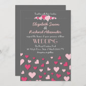 Faire-part de mariage moderne et chic Rose Gris Am (Devant / Derrière)