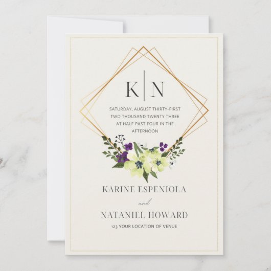 Faire-part de mariage moderne et classique (Devant)