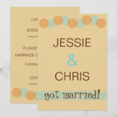 Faire-part de mariage moderne et invitation décont (Devant / Derrière)