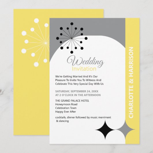 Faire-part de mariage Moderne Et Moderne (Devant / Derrière)