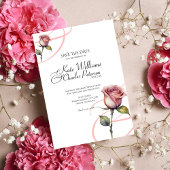 Faire-part de mariage moderne et poussiéreuse rose