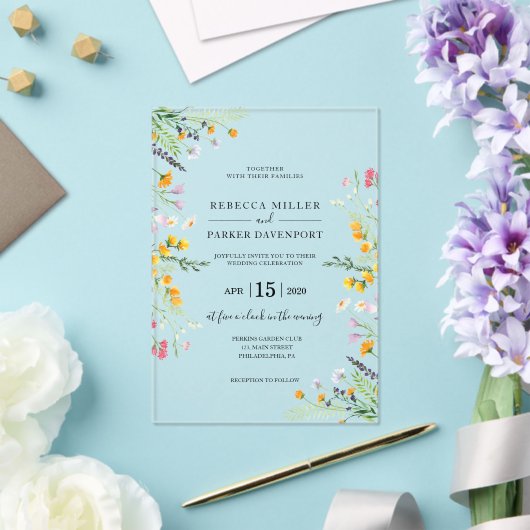 Faire-part de mariage moderne fleur sauvage printe (Insitu (Mariage))