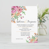 Faire-part de mariage moderne Fleurs de pêcher (Debout devant)