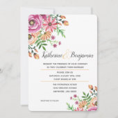 Faire-part de mariage moderne Fleurs de pêcher (Devant)