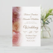 Faire-part de mariage moderne Floral Dark Carmine (Debout devant)