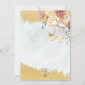 Faire-part de mariage moderne Floral Plantée Or (Dos)