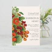 Faire-part de mariage moderne floral rustique d'au (Debout devant)