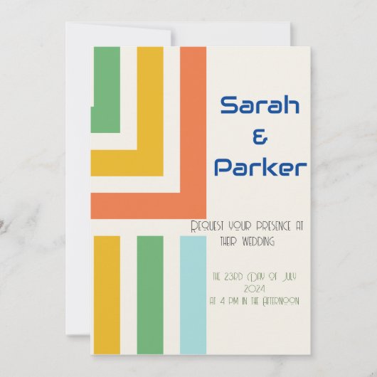 Faire-part de mariage moderne géométrique (Devant)