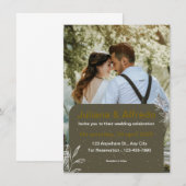 Faire-part de mariage moderne Gold Vert (Devant / Derrière)