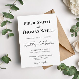 Faire-Part de Mariage Moderne Gras Minimaliste