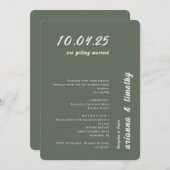 Faire-part de mariage moderne Green Sage (Devant / Derrière)