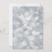 Faire-part de mariage moderne gris argent bokeh (Dos)