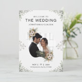 Faire-part de mariage moderne gris personnalisé (Debout devant)