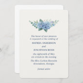 Faire-part de mariage moderne Hydrangea (Devant / Derrière)