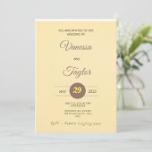 Faire-part de mariage moderne jaune ambre (Debout devant)