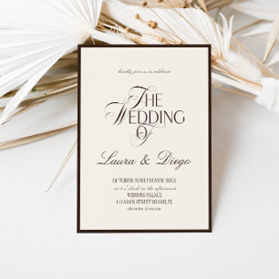 Faire-part de mariage moderne luxe espresso ivoire