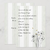 Faire-part de mariage moderne manuscrit abeilles H (Devant / Derrière)