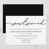 Faire-part de mariage moderne manuscrit reporté (Devant / Derrière)