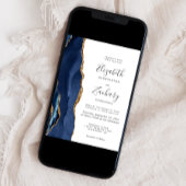 Faire-part de mariage moderne Marine Blue Gold Aga