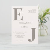 Faire-part de mariage moderne minimaliste (Debout devant)