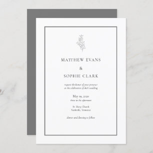 Faire-part de mariage moderne minimaliste