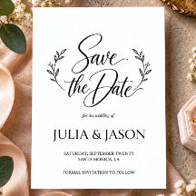 Faire-part de mariage moderne minimaliste à callig