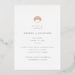 Faire-part de mariage moderne minimaliste coquilla