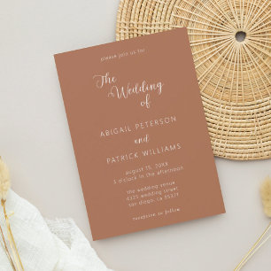 Faire-part de mariage moderne minimaliste en terre