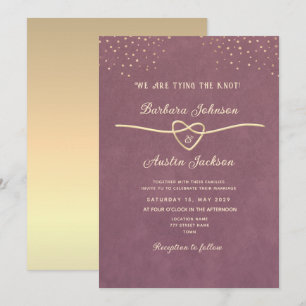 Faire-part de mariage moderne minimaliste mauve vi