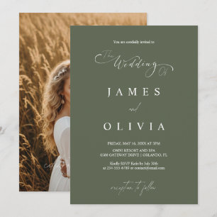 Faire-Part de Mariage Moderne Minimaliste Photo Ve