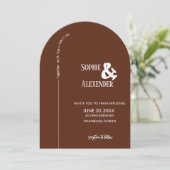 Faire-part de mariage moderne Mocha Brown Arch (Debout devant)
