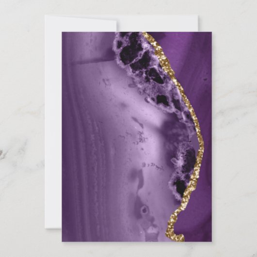 Faire-part de mariage moderne moderne vert Or Agat (Dos)